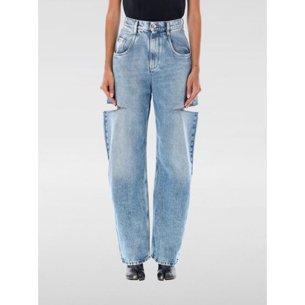 Maison Margiela Women Cut-Out Denim Baggy Jeans Maison Margiela